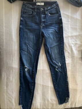 KanCan Dark Blue Distressed Skinny Jeans